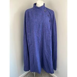 Vintage Jimmy Hourihan Irish Wool Cape Cloak in Blue/Purple